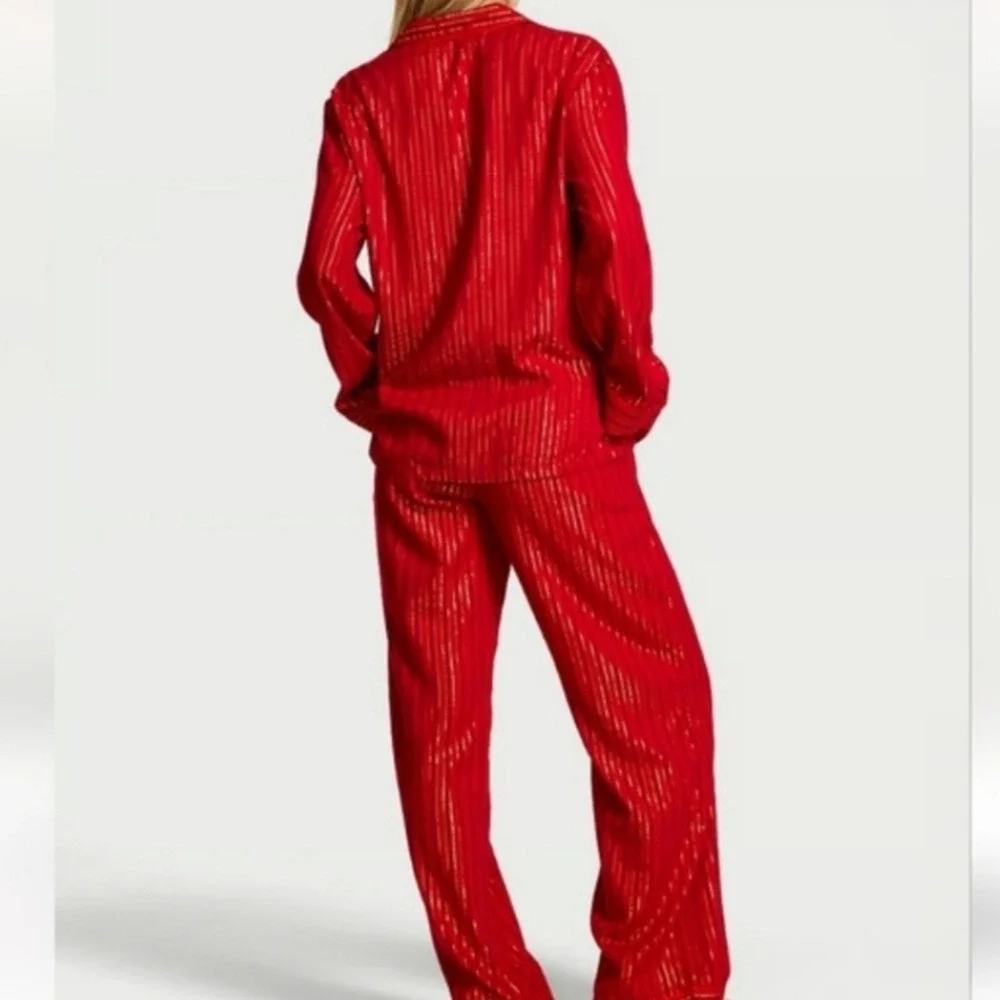 Victoria's‎ Secret Flannel Long Sleeve Pajama Set Red Medium New With Tags